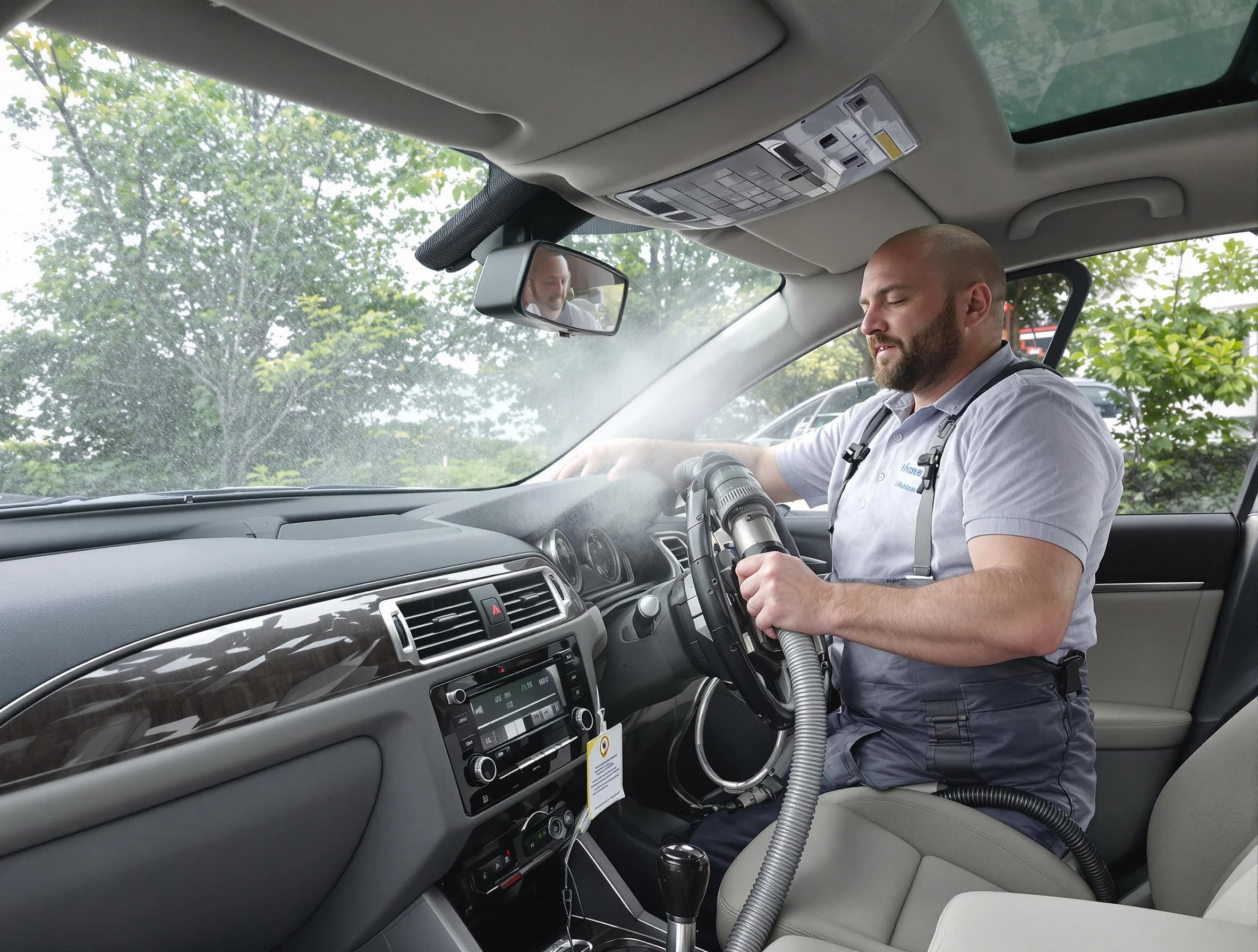 Sherrelwood Air Duct Cleaning specialist performing professional car duct cleaning in Sherrelwood