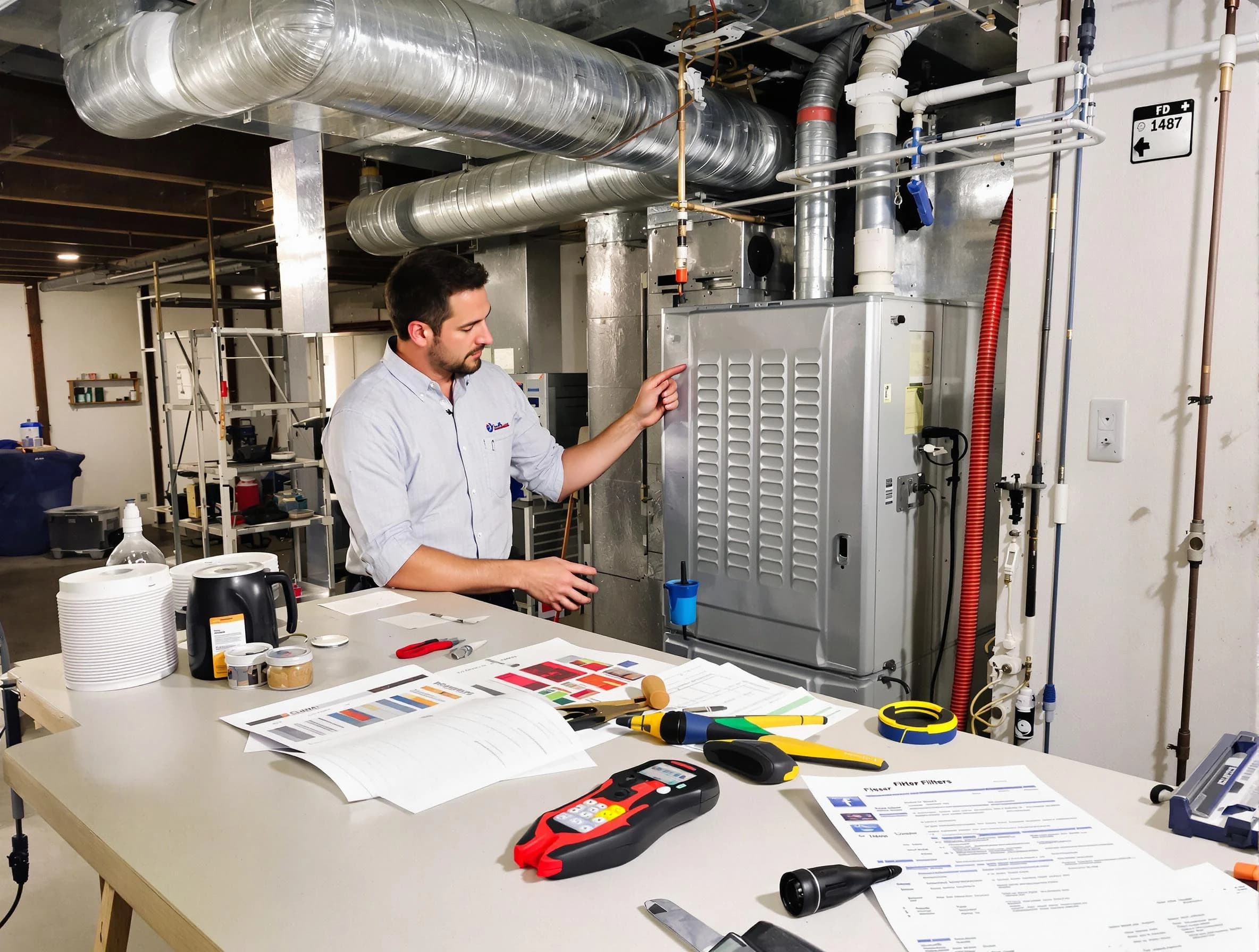 Sherrelwood Air Duct Cleaning inspector conducting detailed filter system evaluation using professional diagnostic tools in Sherrelwood