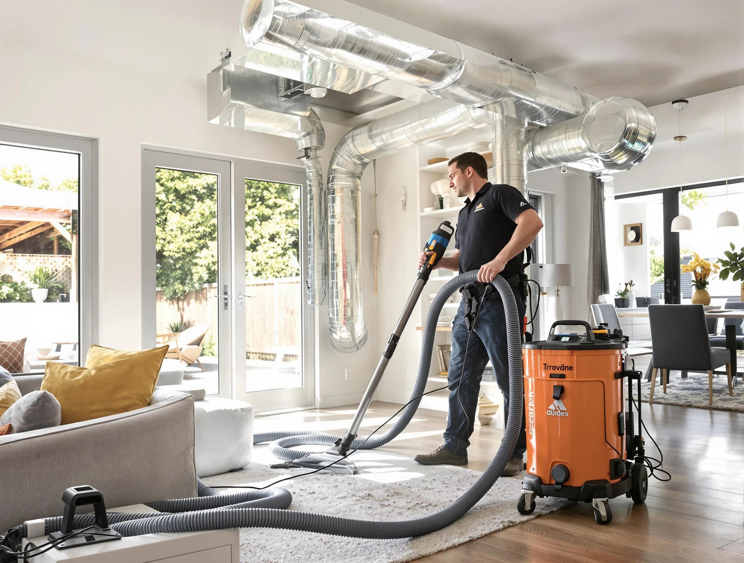 Sherrelwood Air Duct Cleaning specialist performing thorough residential duct cleaning using advanced equipment in Sherrelwood