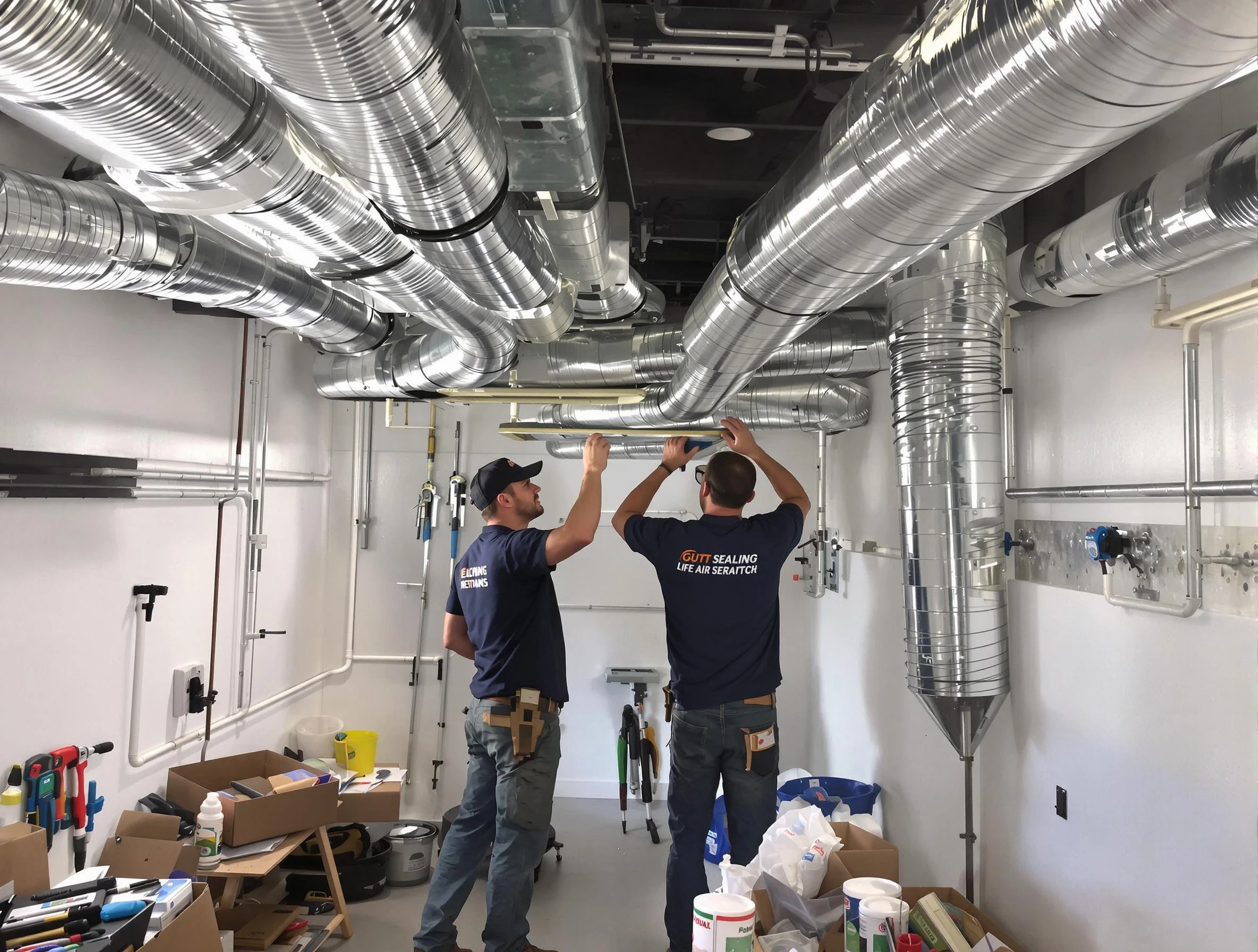 Sherrelwood Air Duct Cleaning technician applying professional duct sealing solutions in Sherrelwood