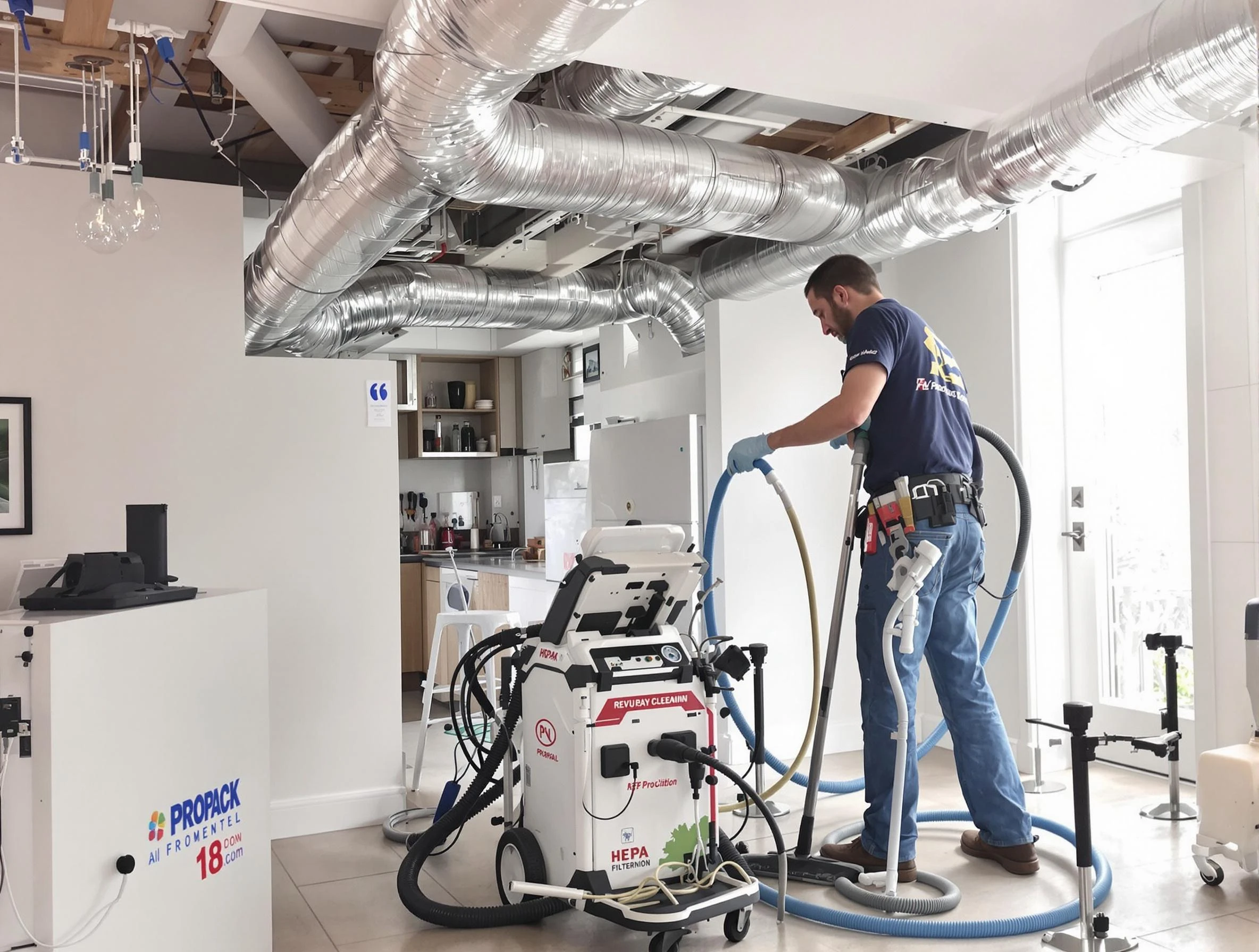 Sherrelwood Air Duct Cleaning technician performing advanced pure duct cleaning with specialized equipment in Sherrelwood